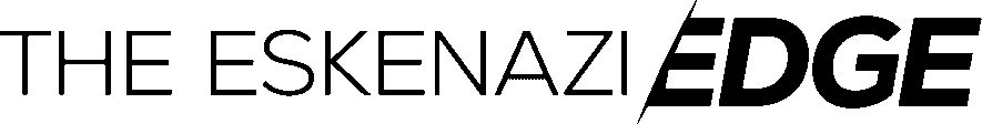 The image displays the text "THE ESKENAZI EDGE" in bold, modern font with "EDGE" emphasized in thicker letters.